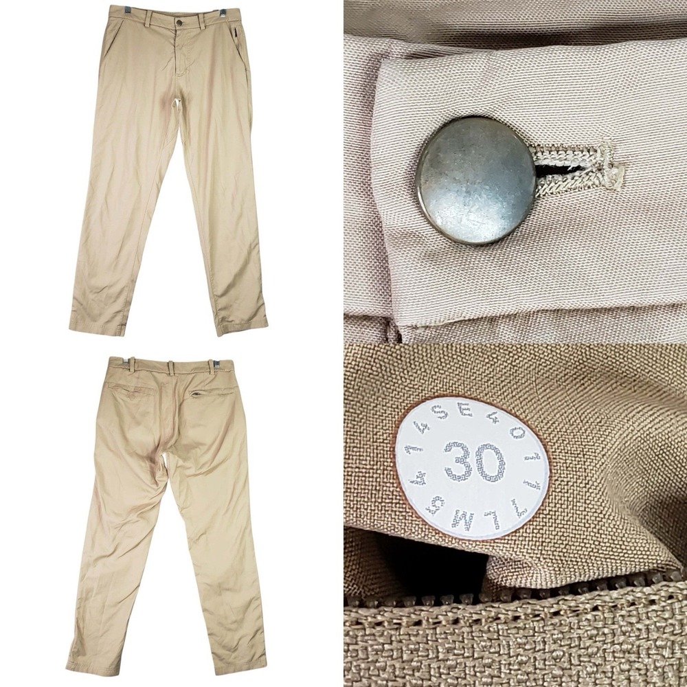 Lululemon Pants Mens Commission ABC Beige Khaki Chino Flat Front Size 30